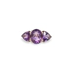amethist ring vintage drie grote stenen
