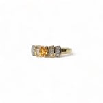 ring saffier diamant vleugels 9 karaat goud