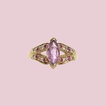 vintage ring paarse saffier markies geslepen