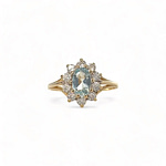 cluster ring topaas lichtblauw 9 karaat