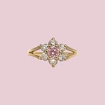 vintage ring bloemetje roze