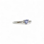 tanzaniet en diamant ring witgoud 10 karaat