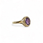 vintage amethist ring hartjes zetting goud