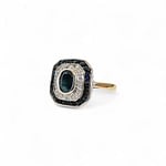 vintage art deco ring saffier en diamant