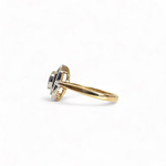 vintage cluster art deco ring saffier 9k