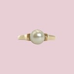 vintage parel ring 9k goud
