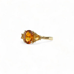 vintage ring gele oranje steen citrien