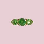vintage ring groene granaat 9 karaat goud
