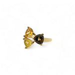 vintage ring peridoot citrien en kwarts