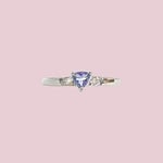 vintage ring witgoud tanzaniet en diamant