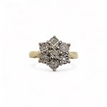 vintage cluster ring diamant ster 9k