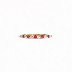 vintage rij ring robijn diamant