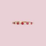 vintage rij ring robijn en diamant