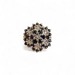 vintage ring saffier en diamant bloem cluster goud