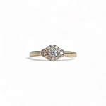 vintage ring witgoud met diamant cluster