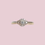 vintage ring witgoud diamant cluster