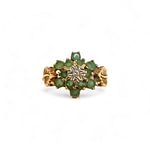 vintage smaragd bloem cluster ring