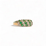 vintage smaragd en diamant pave ring van goud