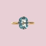 vintage aquamarijn ring 9 karaat