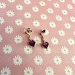 amethist hartjes vintage oorbellen hangers