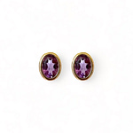 vintage amethist oorknopjes ovaal goud