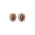 vintage amethist studs 9k goud