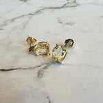 vintage oorhangers geel groen edelsteen