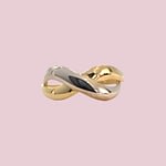 vintage ring infinity witgoud en geelgoud