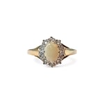 vintage ring opaal en diamant entourage