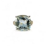 cocktail ring groene amethist en diamant