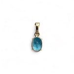 vintage blauwe steen topaas hanger ovaal