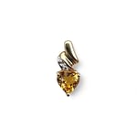vintage citrien hanger hartje en diamant