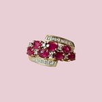 vintage cocktail ring robijn en diamant