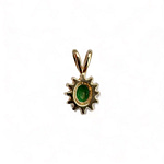 vintage hanger smaragd entourage goud karaat