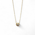 vintage ketting 14k goud zirkonia hanger
