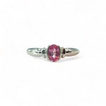 vintage ring roze saffier diamant witgoud