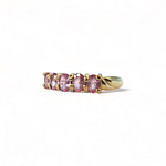 vintage ring roze stenen van roze saffier 9k