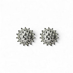 diamant cluster studs oorbellen van goud vintage