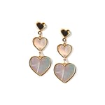hartjes oorhangers parel moer goud 9 karaat