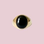 onyx zegelring van goud 9 karaat