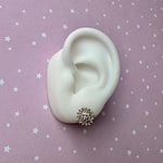 vintage diamant cluster oorknopjes 9 karaat goud