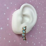 vintage topaas oorbellen met blauwe steen 9 karaat goud