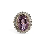 vintage cluster ring met diamant en amethist