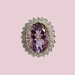 vintage cocktail ring amethist en diamant