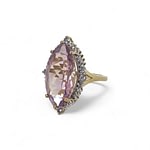 vintage gouden ring amethist, tanzaniet en diamant
