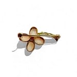 vintage broche goud tweedehands met robijn en opaal