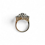 vintage cocktail ring saffier en diamant bloem cluster