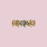 vintage ring bloemetjes 9k goud