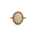 vintage ring opaal cabochon goud