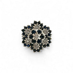 vintage gouden ring saffier en diamant bloem cluster goud